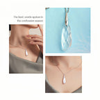 Snow Soul Clear Quartz Drop Necklace - Clarity & Focus