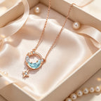 Collier Lune Bleue Mystique et Étoile Blanche Pure