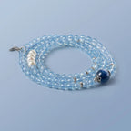 Bracelet manchette en aigue-marine « Larmes de Sirène »