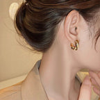 Boucles d'oreilles Veyra en Œil de tigre naturel — Modèle Corde Torsadée Meilleurs vœux pour une amie