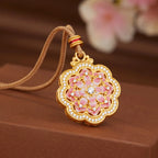Collier Lotus Rose de Fortune Auspicieuse