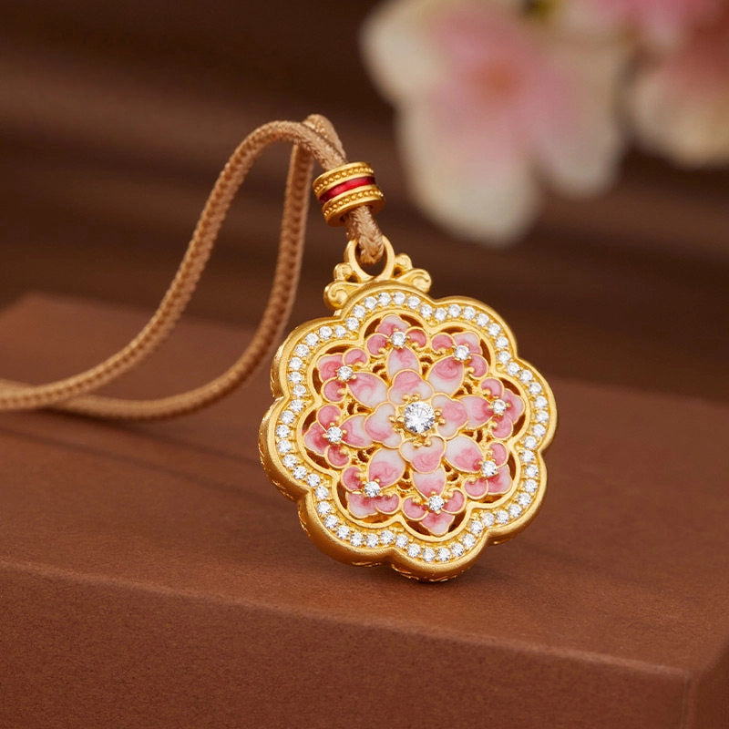Collier Lotus Rose de Fortune Auspicieuse