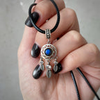 Pendentif Trèfle à quatre feuilles bleu en cristal naturel – Cadeau porte-bonheur pour elle / Maman
