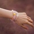 Triple Wrap Natural Rose Crystal Bracelet - Embrace Love & Warmth