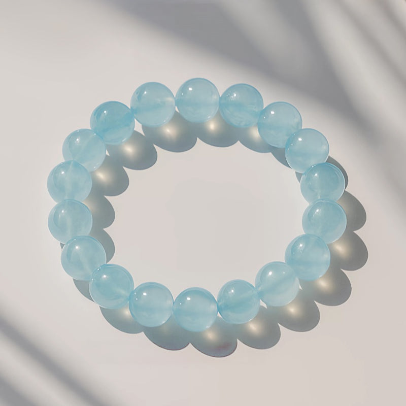 Bracelet en aigue-marine naturelle Protection et Paix