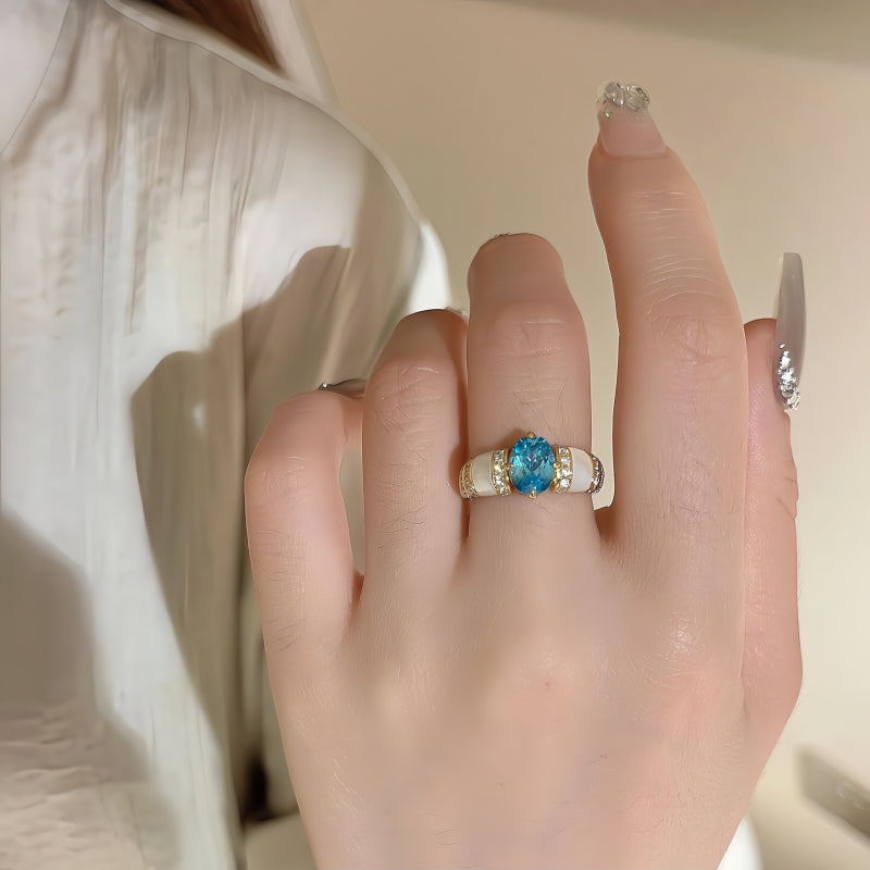 Bague Aigue-Marine Naturelle Rêveuse - Esprit Calme