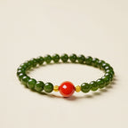 Bracelet en jade Hetian naturel Lotus Éclat Pur