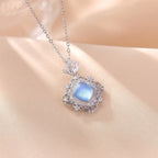 Natural Aquamarine Necklace, Pure Silver Collarbone Chain
