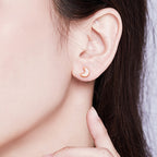 Moon Star Opal Rose Gold Earrings - Positive Energy Chase Negativity