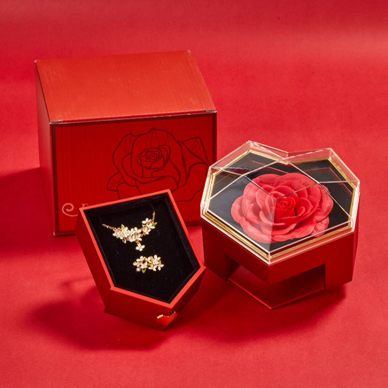 Romantic Heart Gift Box with Flower
