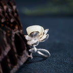Bague Lotus en Jade Hetian - Paix Intérieure & Énergie Pure