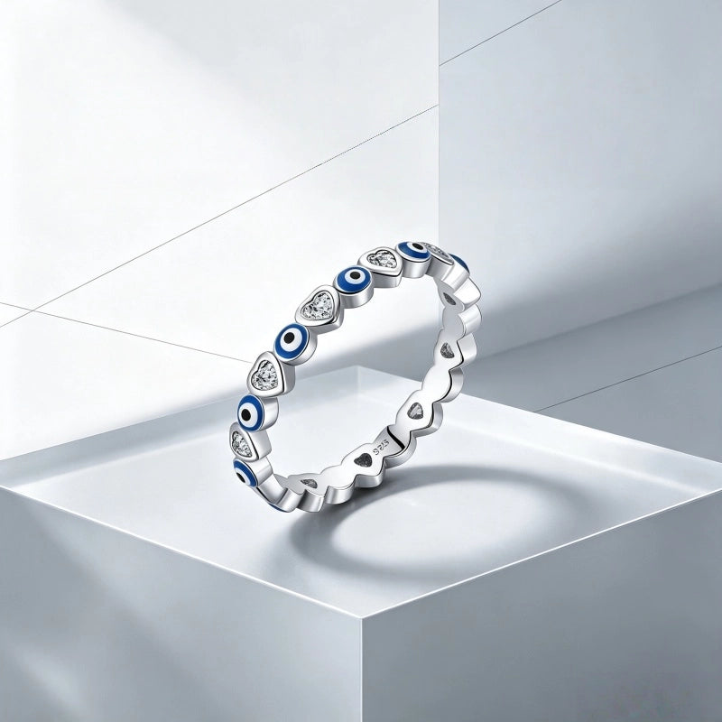 Blue Evil Eye Awareness Luck Ring - Guards Your Good Fortune