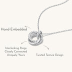 Linked Circles Silver Necklace | Birthday Jewelry for Mom/Grandma