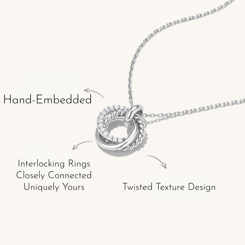 Linked Circles Silver Necklace | Birthday Jewelry for Mom/Grandma