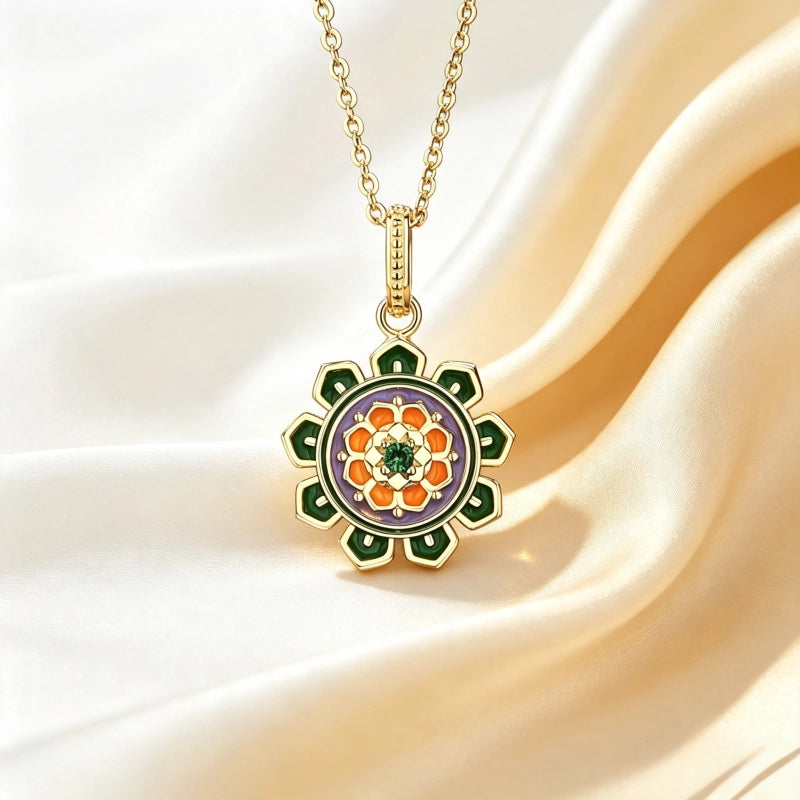 Collier Lotus Vert Vivant
