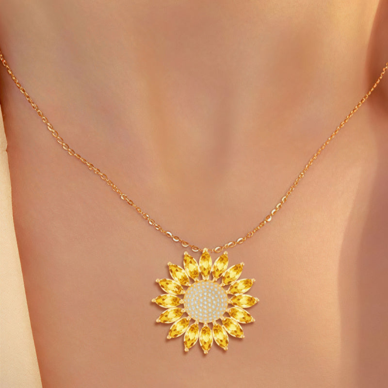 The Smile of Sunflower Natural Citrine Necklace - Abundance & Prosperity