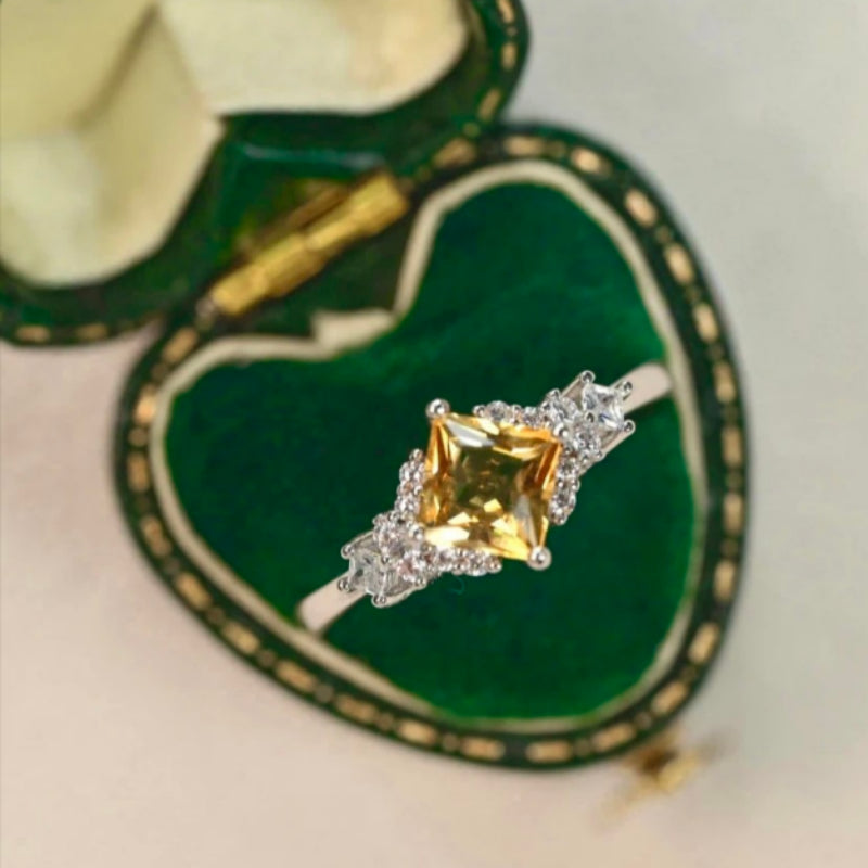 Natural Yellow Citrine Ring - Bring Good Fortune & Rich