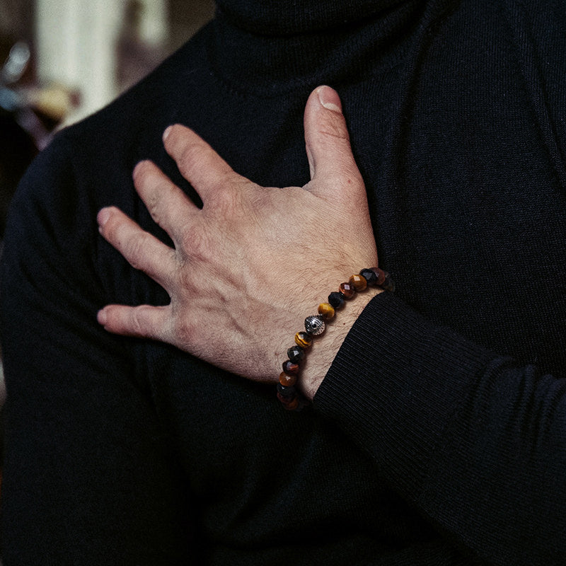 Evil Eye Multi-Color Tiger Eye Bracelet — Guardian for Boyfriend