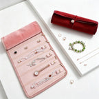 Portable Velvet Roll Jewelry Organizer