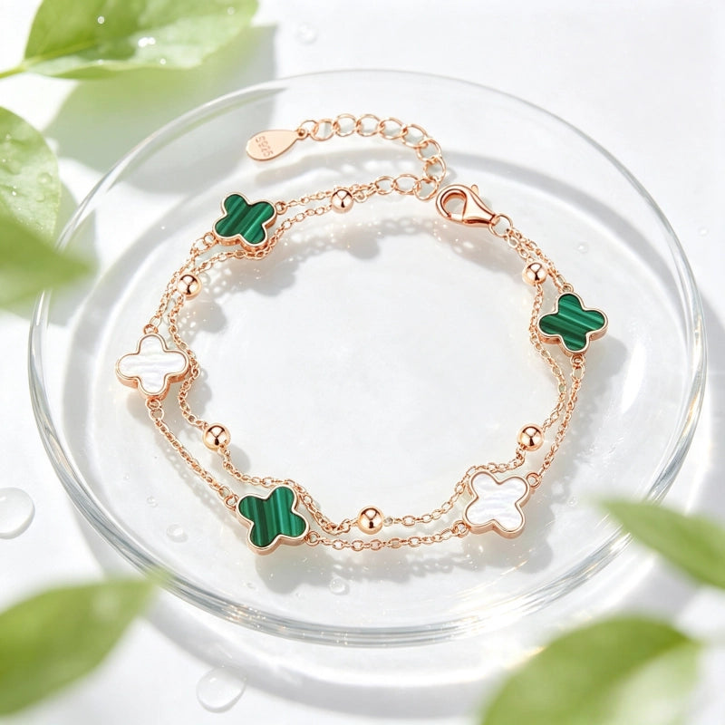 Four-Leaf Clover Bracelet，Four-Leaf Clover Carries Beautiful Wishes