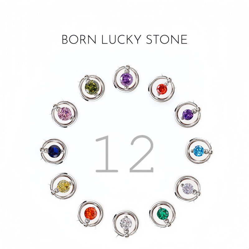 60th Birthday Necklace - Six Rings for Six Decades Sterling Silver Birthstone Gift