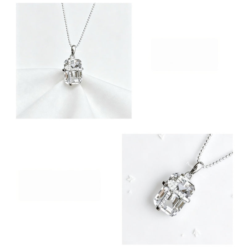 Collier en quartz clair Nœud brillant – Purifie l'aura, éclaircit l'esprit