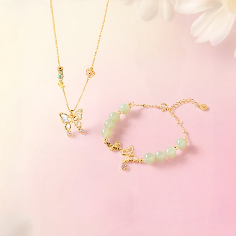 Collier de jade Hetian naturel éclat lunaire