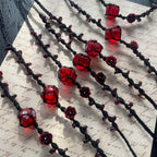 Red Rose Garnet Macrame Bracelet - Vitality & Devotion Energy Healing