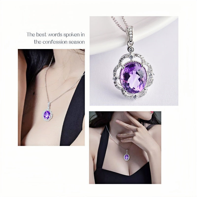 Collier en cristal naturel Violet Hush