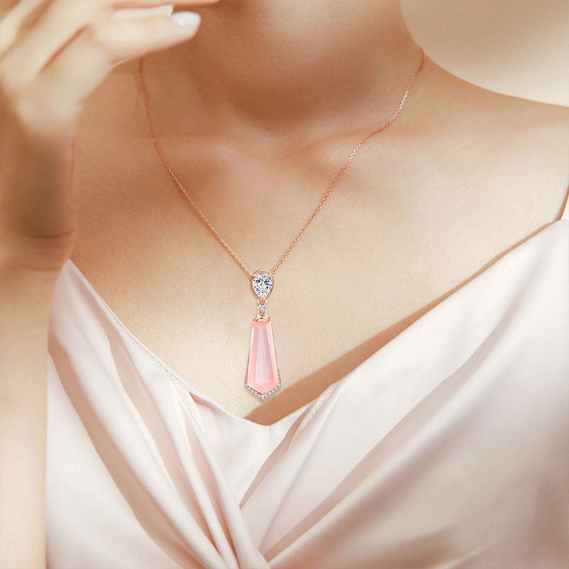 Collier en Cristal Naturel Larme d'Amour