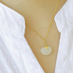 Natural Hetian Jade Ruyi Ingot Necklace - Peace & Fortune