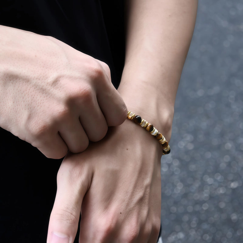 Natural Tiger Eye Stone Bracelet, Niche Beads Bracelet For Couples, Gift For Men And Women