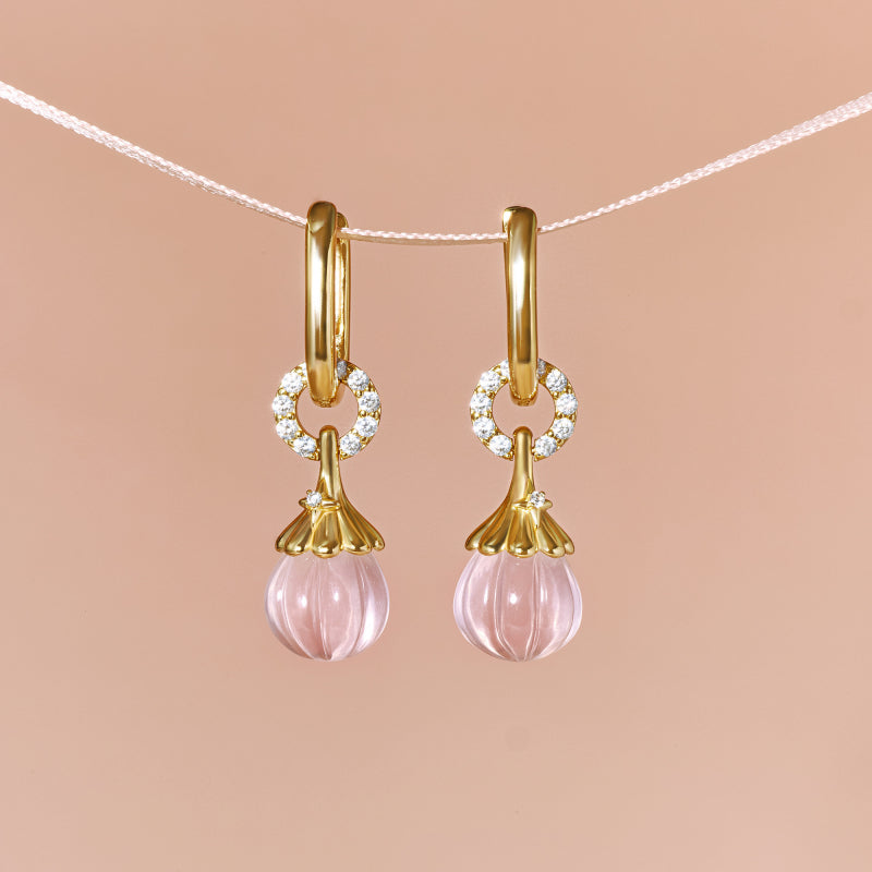 Flacon de parfum en quartz rose et quartz clair – Amour et Clarté