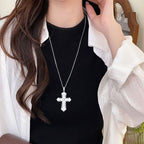 Divine Blessing Natural Clear Crystal Cross Necklace - The Master Healer Crystal