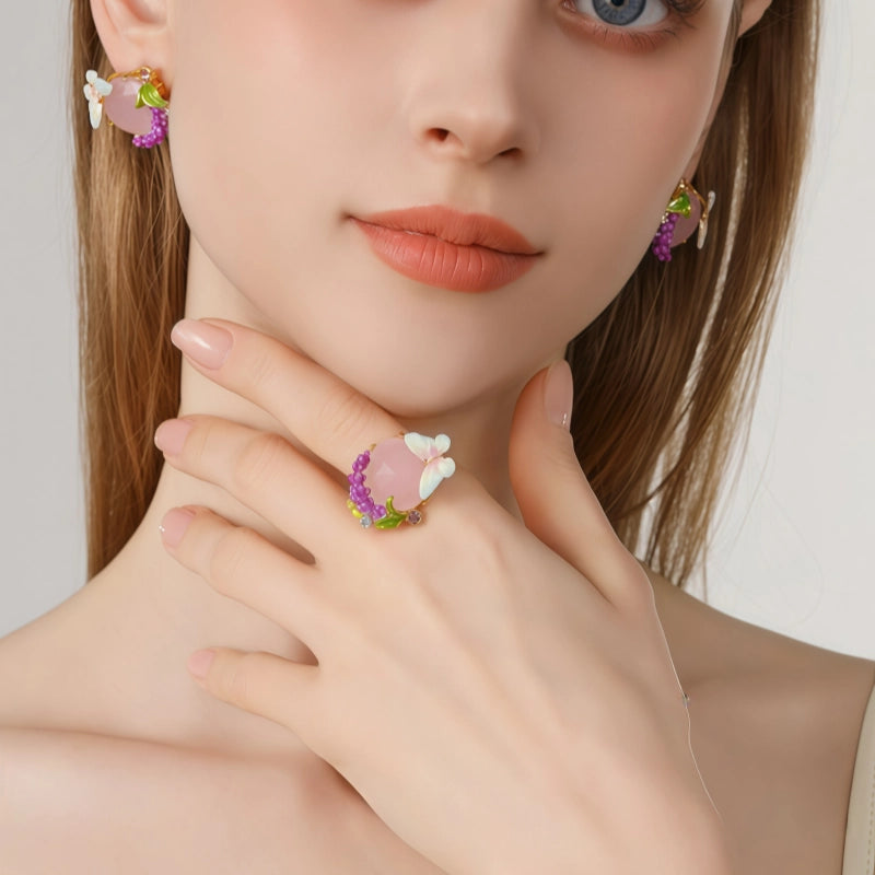 Bague Papillon de Rêve en Pierre Précieuse Lavande - Bague Calme