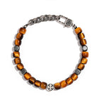 Bracelet en pierre naturelle Œil de tigre S925, Cadeau de Saint-Valentin pour petit ami