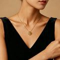 Collier trèfle à quatre feuilles et tourmaline multicolore – Cadeau d'anniversaire et de remise de diplôme pour meilleure amie