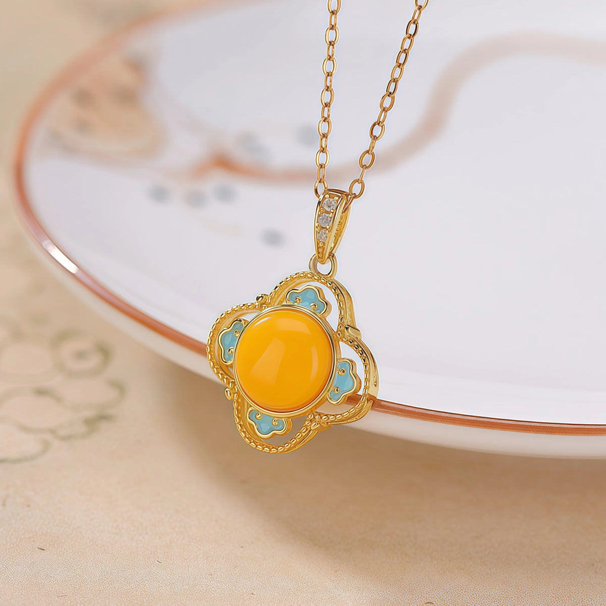 Ancient Oriental Hetian Jade Pendant Necklace - Luck & Perfection