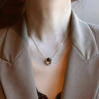 Natural Tiger Eye Stone Necklace, Versatile & Edgy Sweater Chain, Light Luxury Style