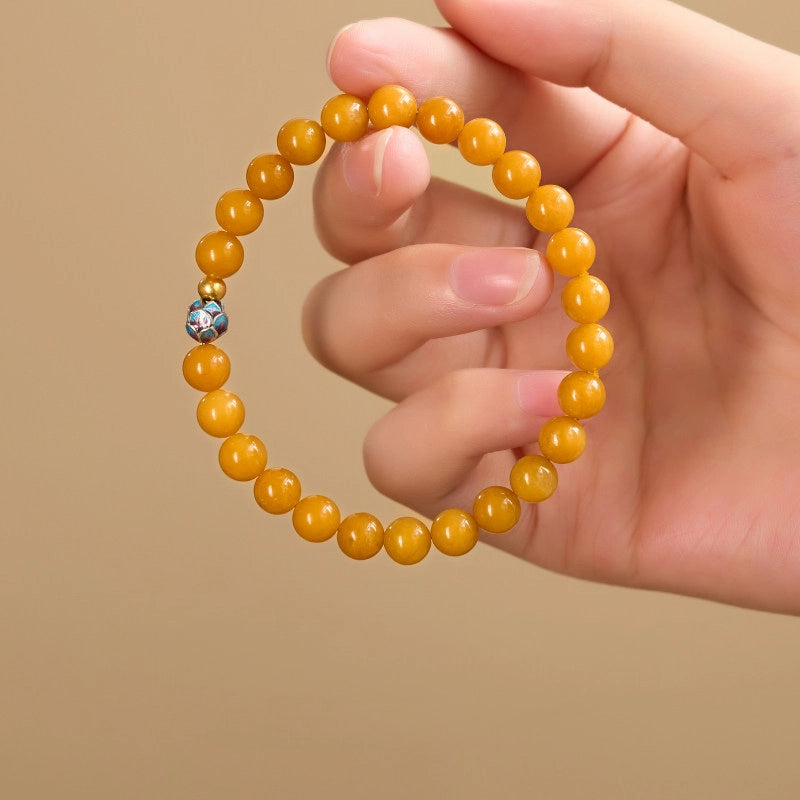 Bracelet Cloisonné Lotus Pur Ambre Naturel