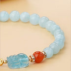 Bracelet en aigue-marine naturelle pour attirer la richesse