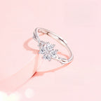 Bague trèfle à quatre feuilles porte-bonheur - une feuille pour l'espoir, une pour la chance