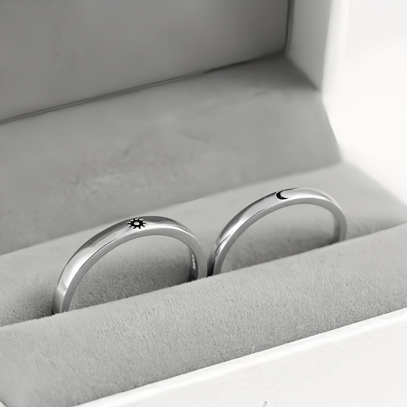 Sun and Moon Stay Together Couple Ring
