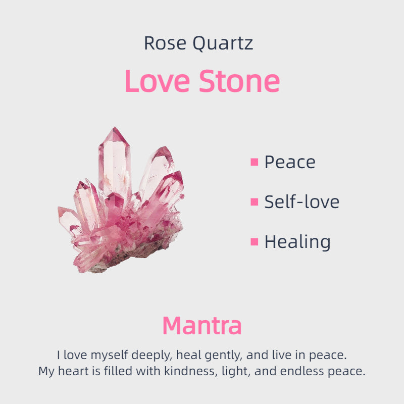 Natural Rose Quartz Home Decor - Love & Peace