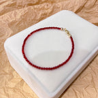 Fine Sparkle Red Spinel Bracelet, Good Luck & Wealth Crystal Bracelet for Women
