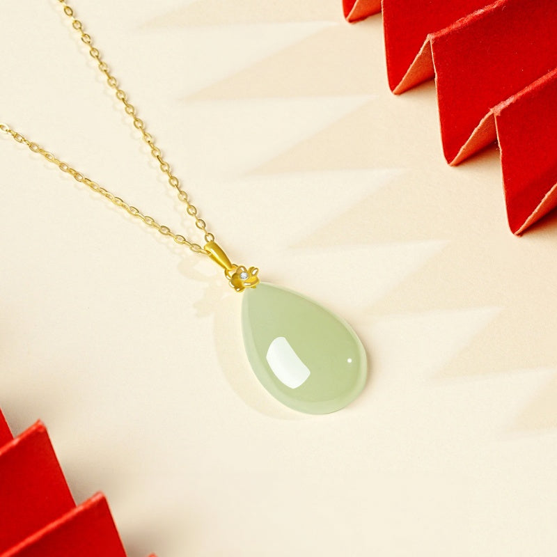 Collier en jade Hetian goutte d'eau