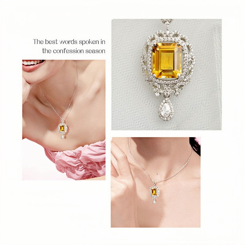 Golden Harvest Natural Citrine Necklace - Career Success and Noble Support
