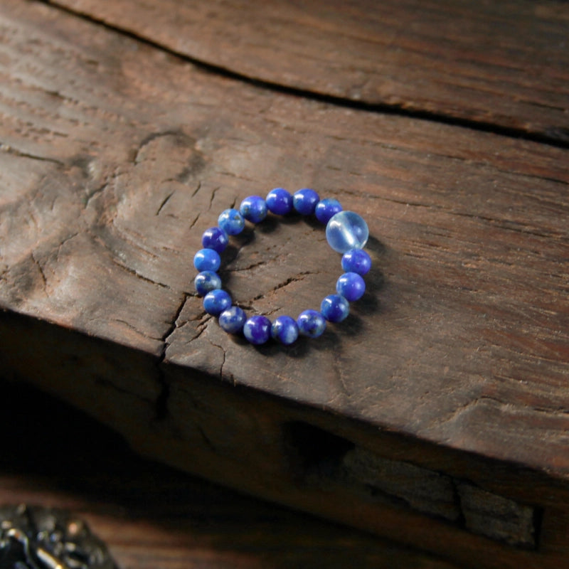 Aquamarine & Lapis Lazuli Ring - Clears Muddled Thoughts