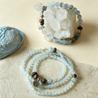 Natural Aquamarine Agarwood Bracelet – Calm Mind, Speak Truth, Attract Good Fortune