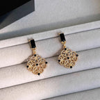 Asymmetric Tiger Eye Earrings, Wealth Crystal Ear Accessory